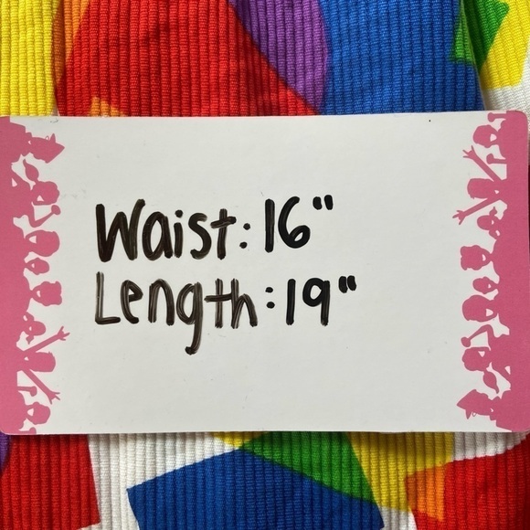 Anne Crimmins Vintage 100% Cotton Textured Skirt Colorful Rainbow Shapes 14 - Picture 5 of 5